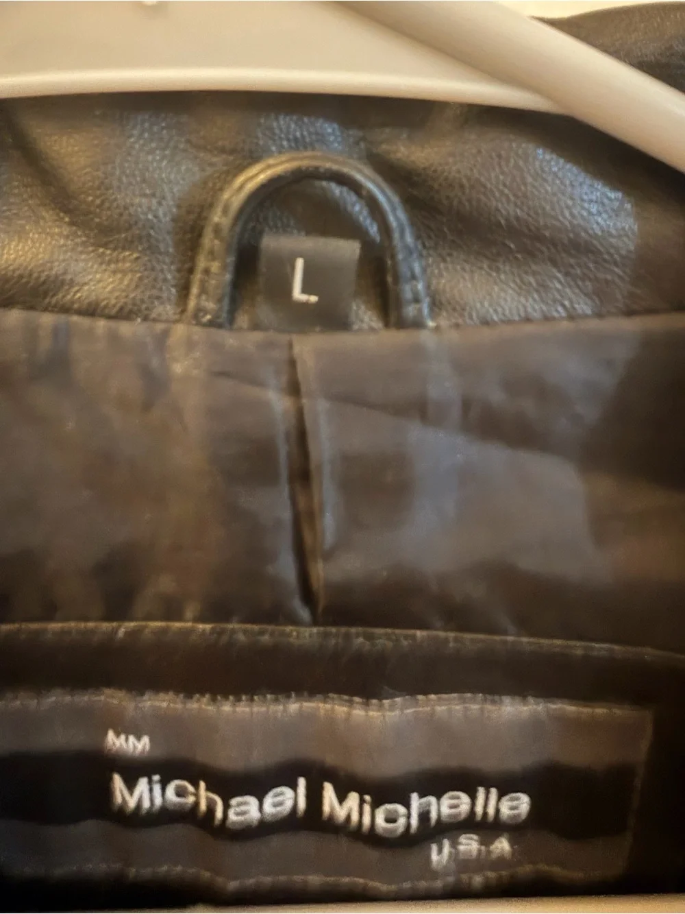 Michael Michelle Leather Blazer